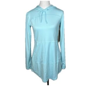 Avalanche Hooded Kangaroo Pocket Long Sleeve Sunburst Mint Dress UPF 50 Size S